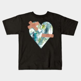 Art Acrylic artwork abstract Valentine Heart Kids T-Shirt